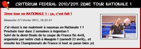 R&eacute;sultats Criterium 2&egrave;me tour