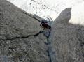 voie en granite. massif du Mont Blanc