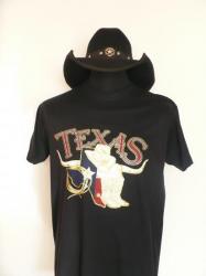 C.C- 15&euro;- hom-TS noir Texas - S &agrave; XL