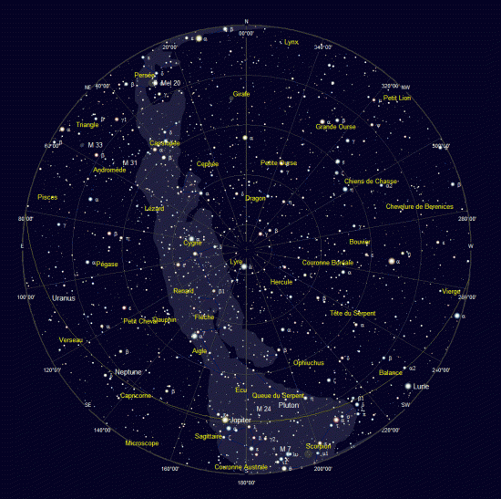 carte ciel etoiles constellations