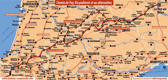 Cartes et itinéraires pour marcher vers Saint-Jacques de Compostelle