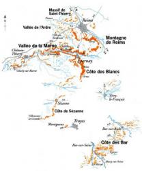 Carte des vins de Champagne