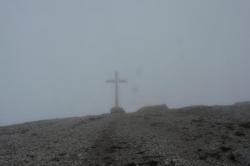 la crois de la dent de Crolles dans le brouillard