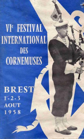 1958 : Programme Festival des cornemuses à Brest.