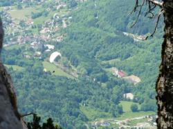parapentes en vol depuis les dents de Lanfon