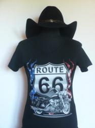 C-C- 15€- Tee shirt Noir- Rte 66- S à XXL